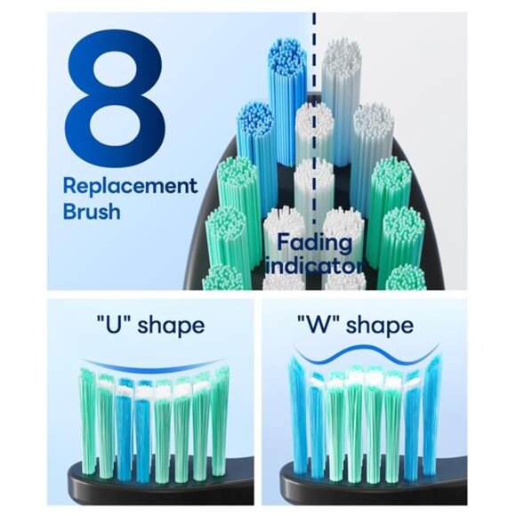 Bymore Electric Toothbrush for Adults,Travel Sonic Toothbrush with 8 - Picture 4 of 8